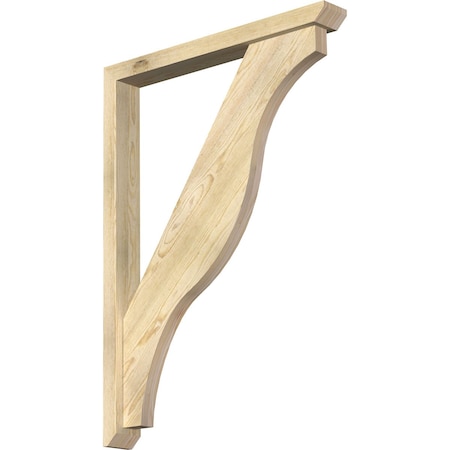 Ekena Millwork Funston Slat Rough Sawn Bracket w/ Offset Brace, Douglas Fir, 4"W x 32"D x 44"H BKT0402X32X44FST06RDF